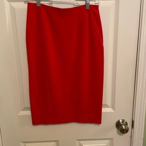Bright orangish red Ann Taylor pencil skirt